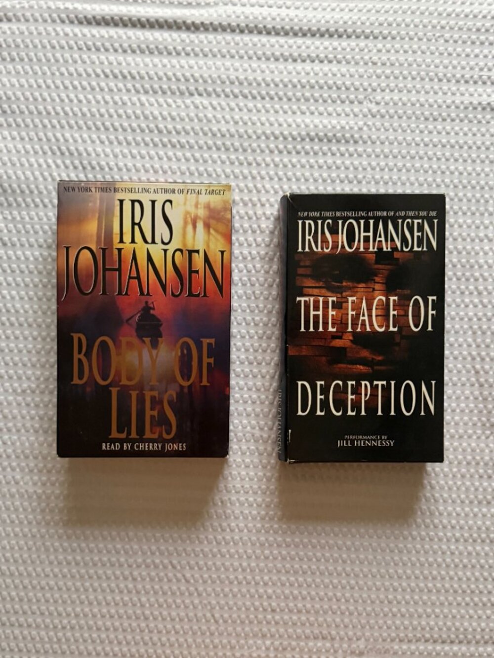 2 – Books On Cassette “Body Of Lies”/”The Face Of Deception” By Iris Johansen
